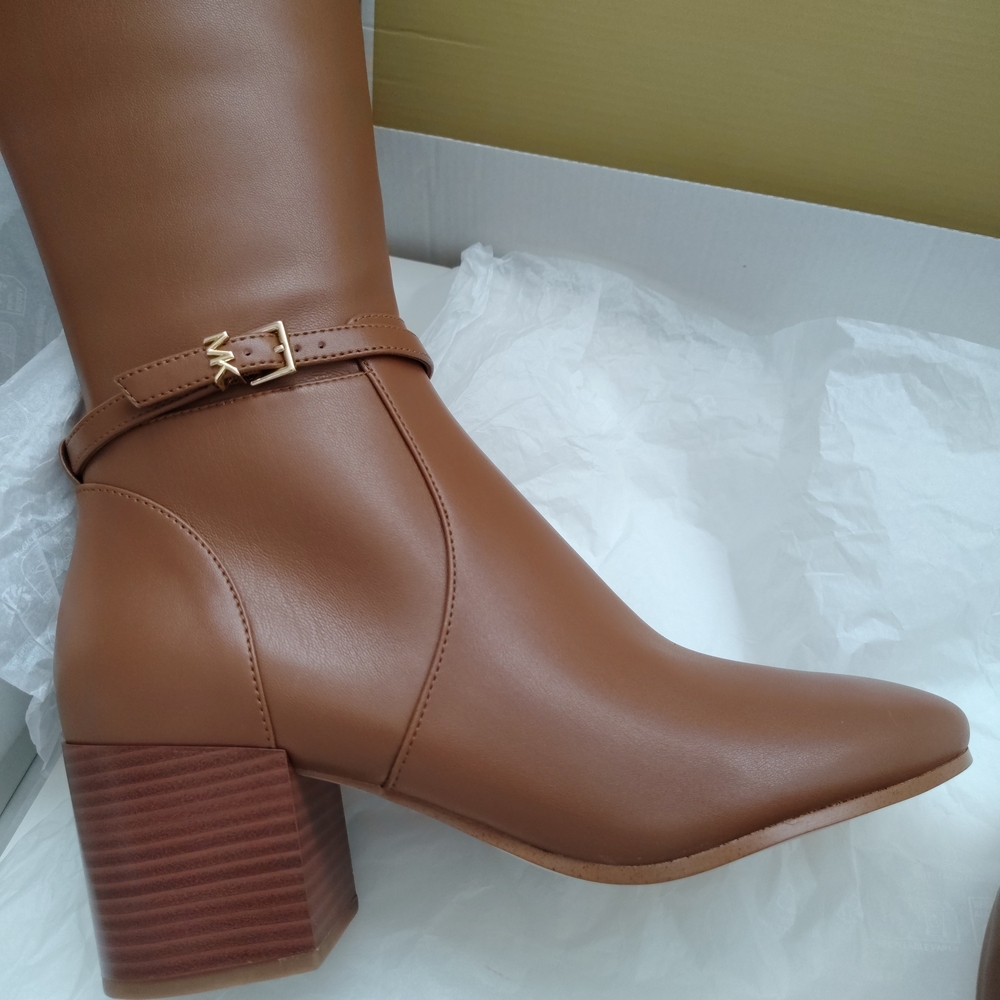 Michael Kors Luggage Tan Heeled Boots with original box